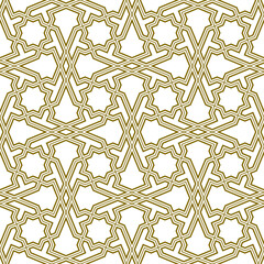 Seamless geometric ornament based on traditional arabic art.Brown color lines.