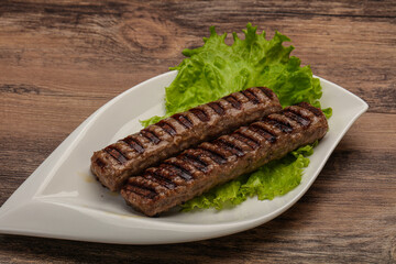 Two Grilled kebeb beef sausages