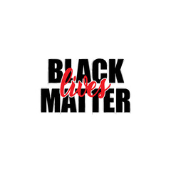 Lettering design black lives matter isolated on white background