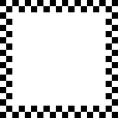 Checkered / Chequered square frame with blank, empty space, copyspace. Squares frame, border