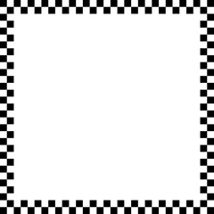 Checkered / Chequered square frame with blank, empty space, copyspace. Squares frame, border
