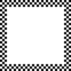 Checkered / Chequered square frame with blank, empty space, copyspace. Squares frame, border