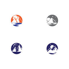 Set Mountain Logo Template vector symbol