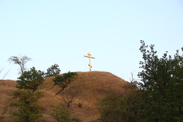 Orthodox Cross on top of the hill