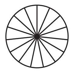 Circle pie chart, pie diagram icon from 2 to 20 sections. Simple, basic infochart, infographic template. Segmented circles, circular diagram, chart icon
