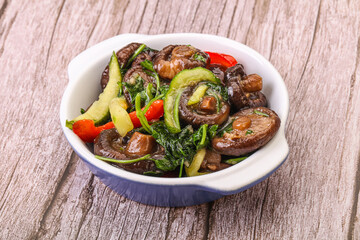Marinated shiitake mushrooms with herbs