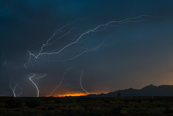 Lightening from a monsoon in southern Arizona