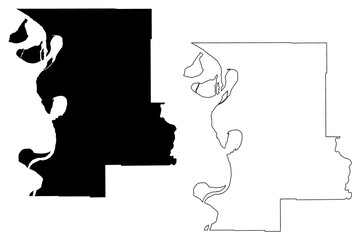 Washington County, Mississippi (U.S. county, United States of America, USA, U.S., US) map vector illustration, scribble sketch Washington map