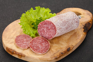 Italian dry Saliami pork sausage