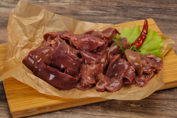 Raw chicken liver ready for cooking