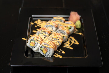 salmon mayo norimaki japanese roll