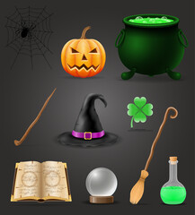 magic objects for witchcraft witch vector illustration