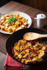 mapo tofu. traditional spicy chinese food