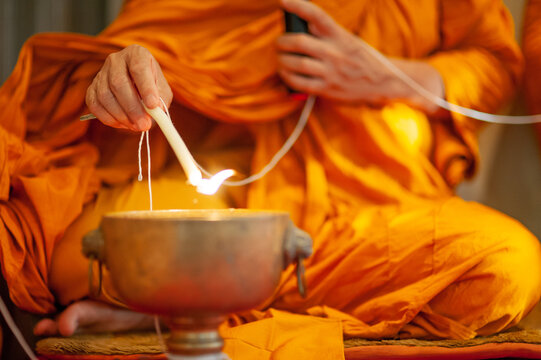 Buddhism ritual in thai wedding ceremony