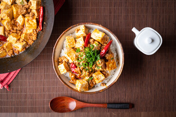 Mapo-Don, spicy mapo tofu on rice