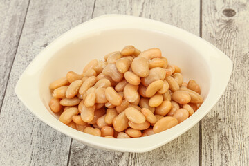 White beans kidney in the bowl