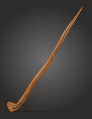 wooden witch magic wand vector illustration