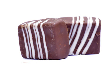 Dark chocolate covered spongy banana cream