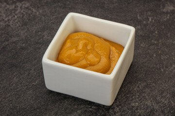 Mustard sauce in the bowl