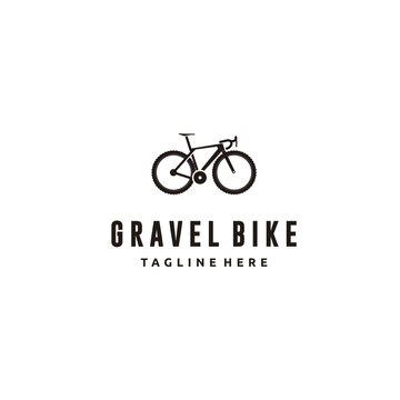 Gravel Cyclocross Bike Silhouette Logo Design Vector Icon Illustration
