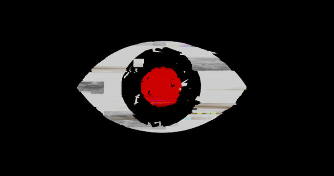 Cyber eye symbol modern glitch