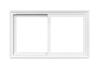 Real modern house window frame isolated on white background with clipping path