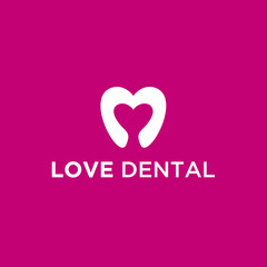 abstract dental logo. love icon