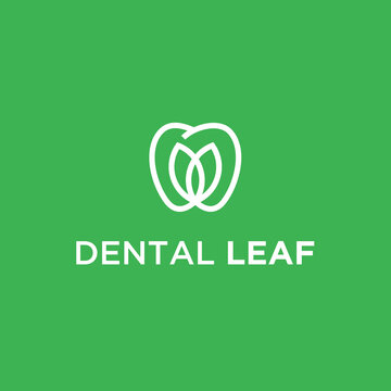 abstract dental logo. leaf icon