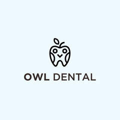 abstract dentist logo. owl icon