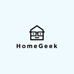 abstract nerdy logo. house icon