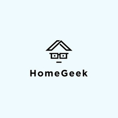 abstract nerdy logo. house icon