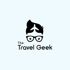 abstract nerdy logo. travel icon