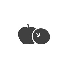 Apples fruit vector icon. filled flat sign for mobile concept and web design. Two apples glyph icon. Symbol, logo illustration. Vector graphics