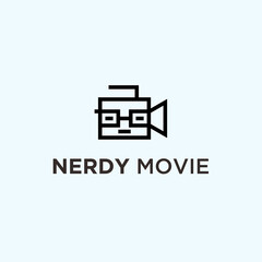 abstract nerdy logo. movie icon