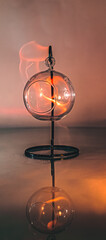 Fire glass ball with black background 