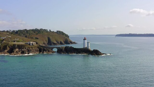 Lighthouse Petit Minou in the strait of Brest in Brittany France