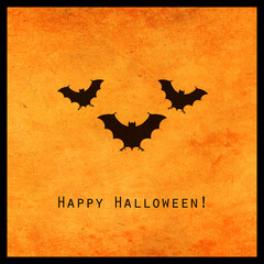 Minimal halloween design with scary bats silhouette. Scary greeting card and invitation party poster. Modern concept.