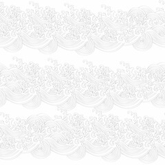 Cotton fabric A Japanese line wave pattern print seamless background illustration.
