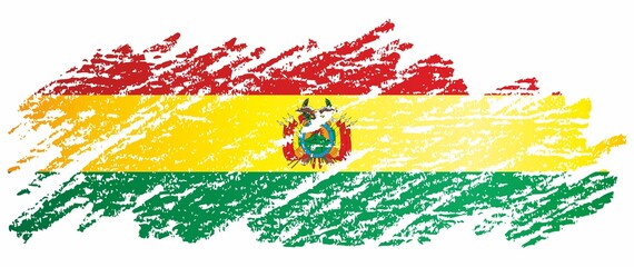 Flag of Bolivia, Plurinational State of Bolivia. Bright, colorful vector illustration.
