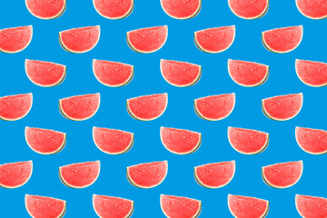 Pattern of fresh fruits isolated on creative colored texture