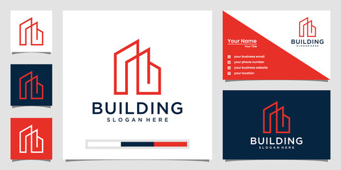 Minimalist building logo design template