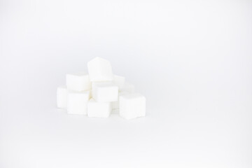 sugar cubes on white