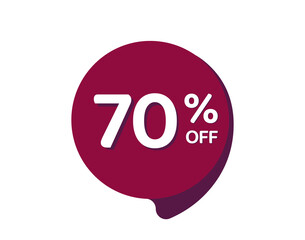 70% OFF Sale Discount Banner, Discount offer price label, 70% Discount Sticker