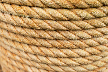 Rolled rope for mooring ships