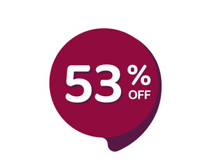 53% OFF Sale Discount Banner, Discount offer price label, 53% Discount Sticker