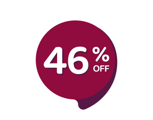 46% OFF Sale Discount Banner, Discount offer price label, 46% Discount Sticker