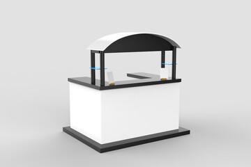 food or coffee Trolley Cart on a white background. 3d Rendering