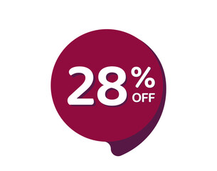 28% OFF Sale Discount Banner, Discount offer price label, 28% Discount Sticker