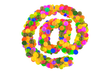 Email symbol from colored marmalade candies. 3D rendering