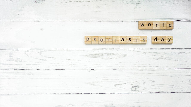 world psoriasis day .square cubes with letters